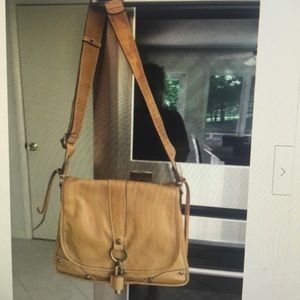 NWOT Francesco Biasia camel leather hobo bag